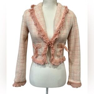 True Meaning Blush Ruffle Blazer